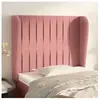vidaXL Tête de lit avec oreilles Rose 93x23x118/128 cm Velours