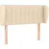 vidaXL Tête de lit avec oreilles Crème 203x23x118/128 cm Tissu
