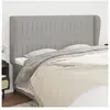 vidaXL Tête de lit avec oreilles Gris clair 163x23x118/128 cm Tissu