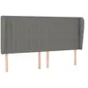 vidaXL Tête de lit avec oreilles Gris foncé 163x23x118/128 cm Tissu