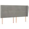 vidaXL Tête de lit avec oreilles Gris clair 183x23x118/128 cm Velours