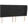 vidaXL Tête de lit avec oreilles Noir 203x23x118/128 cm Velours