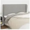 vidaXL Tête de lit avec oreilles Gris clair 183x23x118/128 cm Tissu