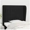 vidaXL Tête de lit avec oreilles Noir 93x23x118/128 cm Tissu