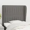 vidaXL Tête de lit avec oreilles Gris foncé 93x23x118/128 cm Tissu