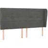 vidaXL Tête de lit avec oreilles Gris foncé 163x23x118/128 cm Velours