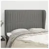 vidaXL Tête de lit avec oreilles Gris foncé 147x23x118/128 cm Tissu