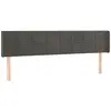 vidaXL Tête de lit avec oreilles Gris foncé 183x16x78/88 cm Velours