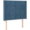 vidaXL Tête de lit avec oreilles Bleu foncé 163x16x78/88 cm Velours