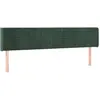 vidaXL Tête de lit avec oreilles Vert foncé 163x16x78/88 cm Velours