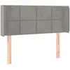 vidaXL Tête de lit avec oreilles Gris clair 93x16x78/88 cm Velours