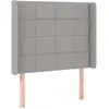 vidaXL Tête de lit avec oreilles Gris clair 203x16x78/88 cm Tissu