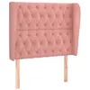 vidaXL Tête de lit avec oreilles Rose 93x23x118/128 cm Velours