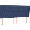 vidaXL Tête de lit avec oreilles Bleu 203x23x118/128 cm Tissu