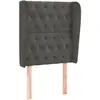 vidaXL Tête de lit avec oreilles Gris foncé 83x23x118/128 cm Velours