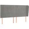 vidaXL Tête de lit avec oreilles Gris clair 203x23x118/128 cm Velours