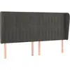 vidaXL Tête de lit avec oreilles Gris foncé 203x23x118/128 cm Velours