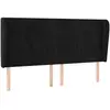 vidaXL Tête de lit avec oreilles Noir 203x23x118/128 cm Velours