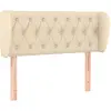 vidaXL Tête de lit avec oreilles Crème 183x23x118/128 cm Tissu