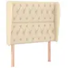 vidaXL Tête de lit avec oreilles Crème 93x23x118/128 cm Tissu