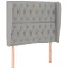 vidaXL Tête de lit avec oreilles Gris clair 103x23x118/128 cm Tissu
