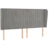 vidaXL Tête de lit avec oreilles Gris clair 183x23x118/128 cm Velours