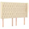 vidaXL Tête de lit avec oreilles Crème 147x23x118/128 cm Tissu