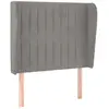 vidaXL Tête de lit avec oreilles Gris clair 103x23x118/128 cm Velours