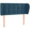 vidaXL Tête de lit avec oreilles Bleu foncé 203x23x118/128 cm Velours