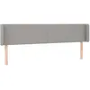 vidaXL Tête de lit avec oreilles Gris clair 203x16x78/88 cm Tissu