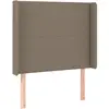 vidaXL Tête de lit avec oreilles Taupe 203x16x78/88 cm Tissu