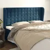 vidaXL Tête de lit avec oreilles Bleu foncé 163x23x118/128 cm Velours