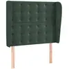vidaXL Tête de lit avec oreilles Vert foncé 183x23x118/128 cm Velours