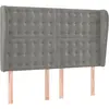 vidaXL Tête de lit avec oreilles Gris clair 147x23x118/128 cm Velours