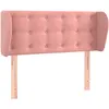 vidaXL Tête de lit avec oreilles Rose 147x23x118/128 cm Velours