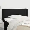 vidaXL Tête de lit avec oreilles Noir 93x16x78/88 cm Tissu