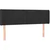 vidaXL Tête de lit avec oreilles Noir 147x16x78/88 cm Velours