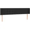 vidaXL Tête de lit avec oreilles Noir 163x16x78/88 cm Similicuir