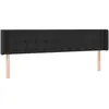 vidaXL Tête de lit avec oreilles Noir 203x16x78/88 cm Similicuir
