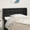 vidaXL Tête de lit avec oreilles Noir 93x16x78/88 cm Similicuir