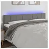 vidaXL Tête de lit à LED Gris foncé 200x5x78/88 cm Tissu