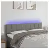 vidaXL Tête de lit à LED Gris foncé 144x5x78/88 cm Tissu