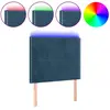 vidaXL Tête de lit à LED Bleu foncé 200x5x118/128 cm Velours