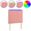 vidaXL Tête de lit à LED Rose 90x5x118/128 cm Velours