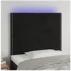 vidaXL Tête de lit à LED Noir 100x5x118/128 cm Velours