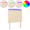 vidaXL Tête de lit à LED Crème 180x5x118/128 cm Tissu
