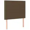 vidaXL Tête de lit à LED Marron foncé 90x5x118/128 cm Tissu
