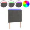 vidaXL Tête de lit à LED Gris foncé 80x5x118/128 cm Velours