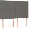 vidaXL Tête de lit à LED Gris 144x5x118/128 cm Similicuir