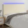 vidaXL Tête de lit à LED Crème 160x5x118/128 cm Similicuir